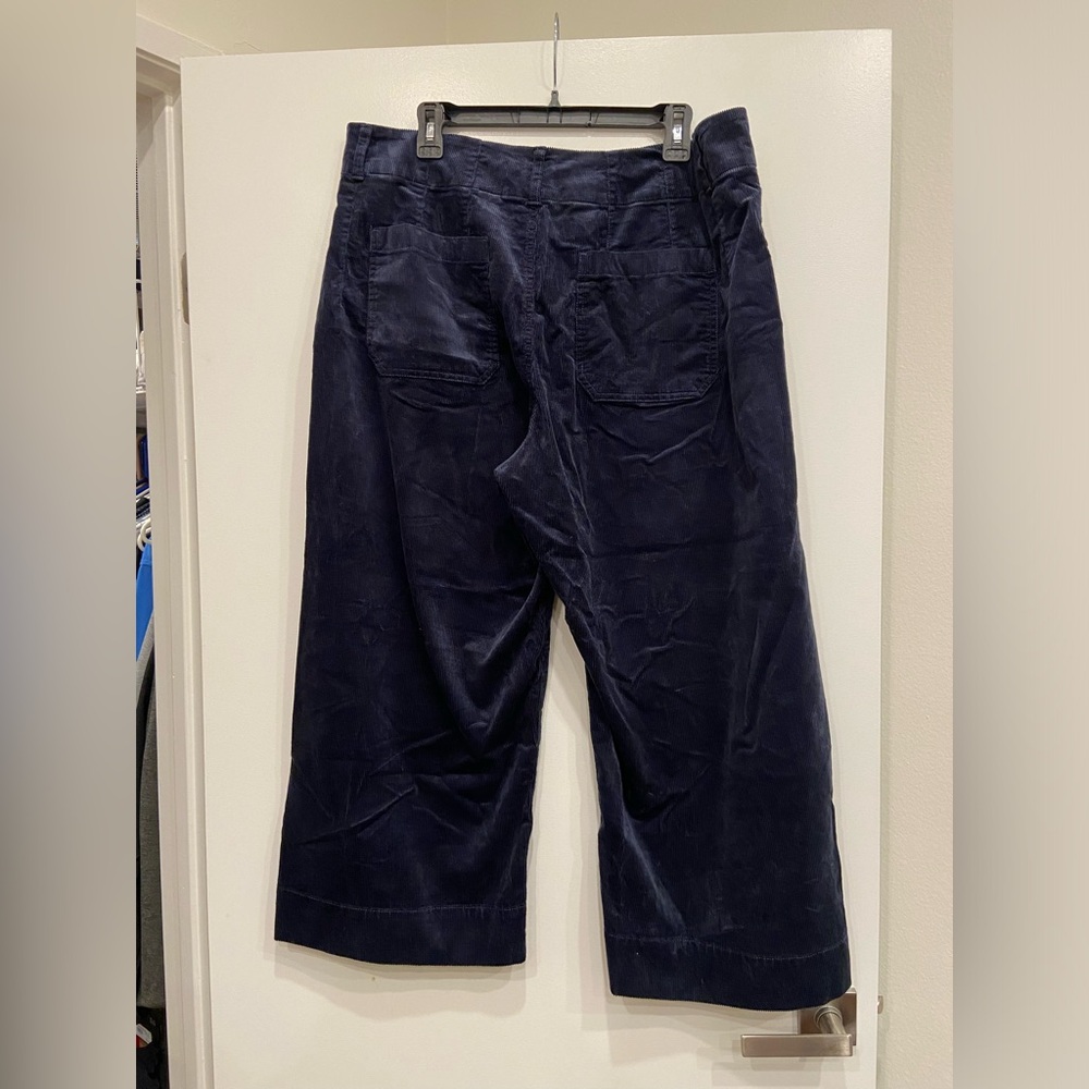 Anthropologie The Colette Cropped Wide-Leg Pants in Navy- 18W - NWT! - Picture 3 of 9